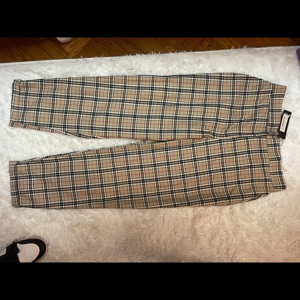 Burberry style plaid pants